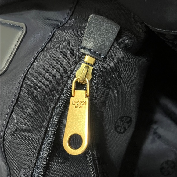 Tory Burch Large Navy Nylon and Leather Tote - Picture 11 of 16